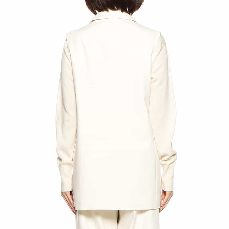 BARNEYS NEW YORK セットアップウォッシャブルテーラードスリーブレスジャケット IVORY