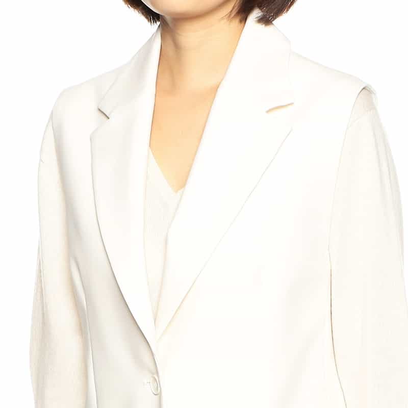 BARNEYS NEW YORK セットアップウォッシャブルテーラードスリーブレスジャケット IVORY