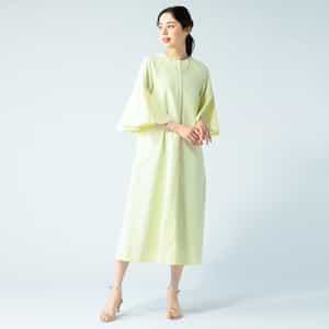 ウォッシャブル ベルスリーブフレアドレス