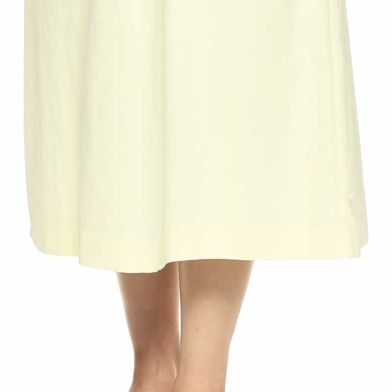BARNEYS NEW YORK ウォッシャブル ベルスリーブフレアドレス LIGHT YELLOW