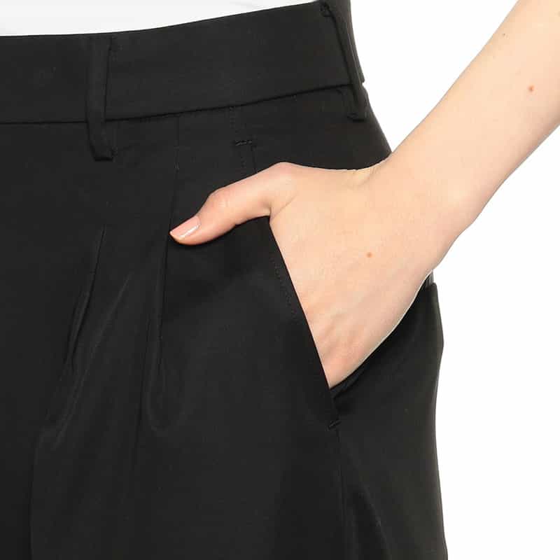 BARNEYS NEW YORK セットアップウォッシャブルストレッチサテンパンツ BLACK