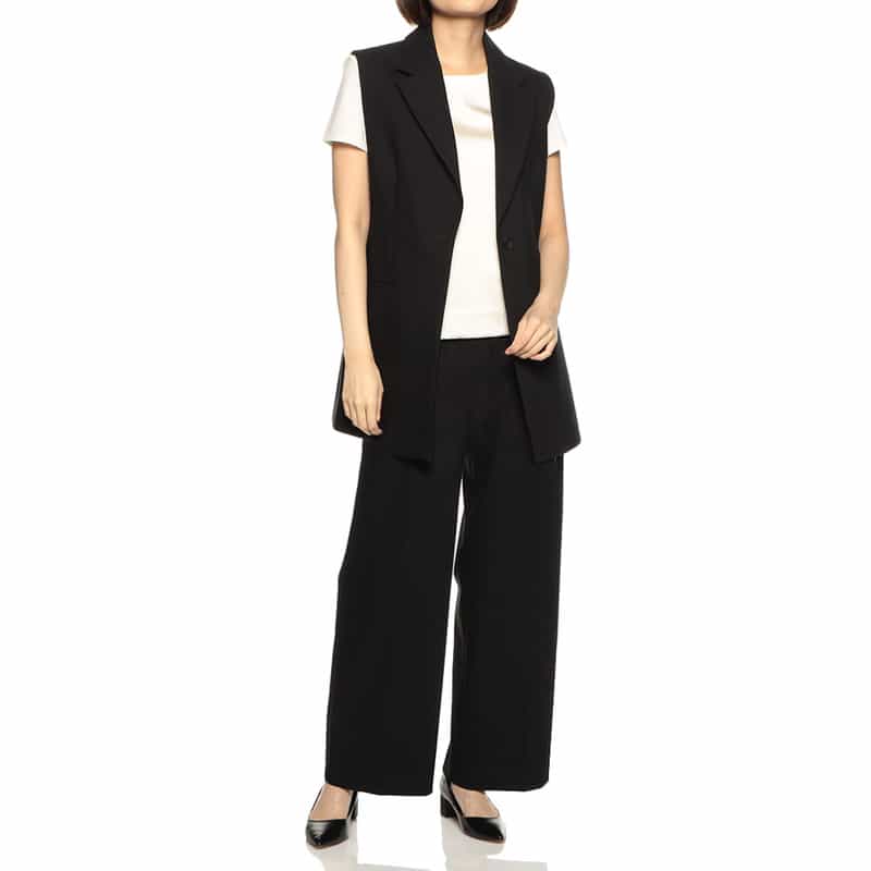 BARNEYS NEW YORK セットアップウォッシャブルワイドパンツ BLACK