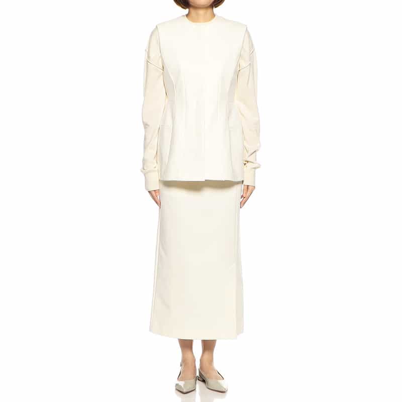 BARNEYS NEW YORK セットアップウォッシャブルタイトスカート IVORY