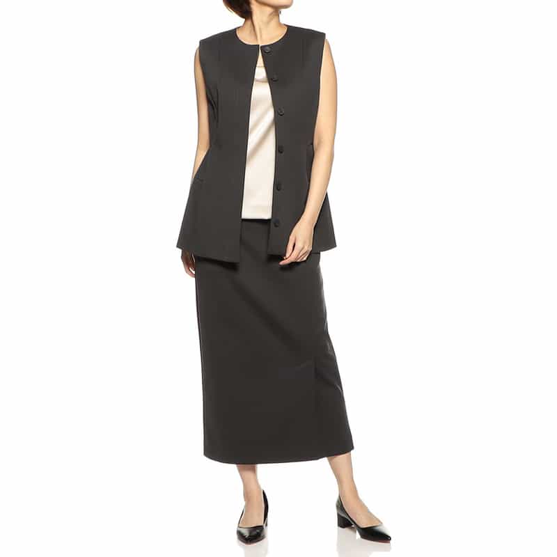 BARNEYS NEW YORK セットアップウォッシャブルタイトスカート GRAY