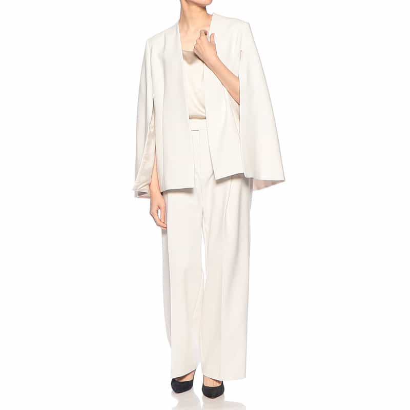 BARNEYS NEW YORK セットアップウォッシャブル ワイドパンツ IVORY