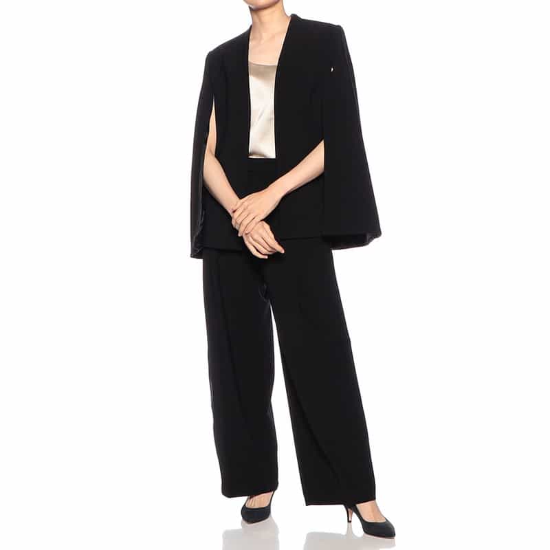 BARNEYS NEW YORK セットアップウォッシャブル ワイドパンツ BLACK