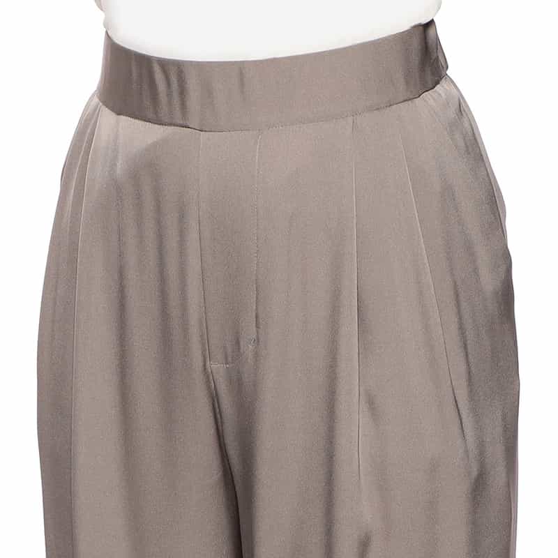 BARNEYS NEW YORK セットアップウォッシャブルシルクストレッチワイドパンツ LIGHT BROWN