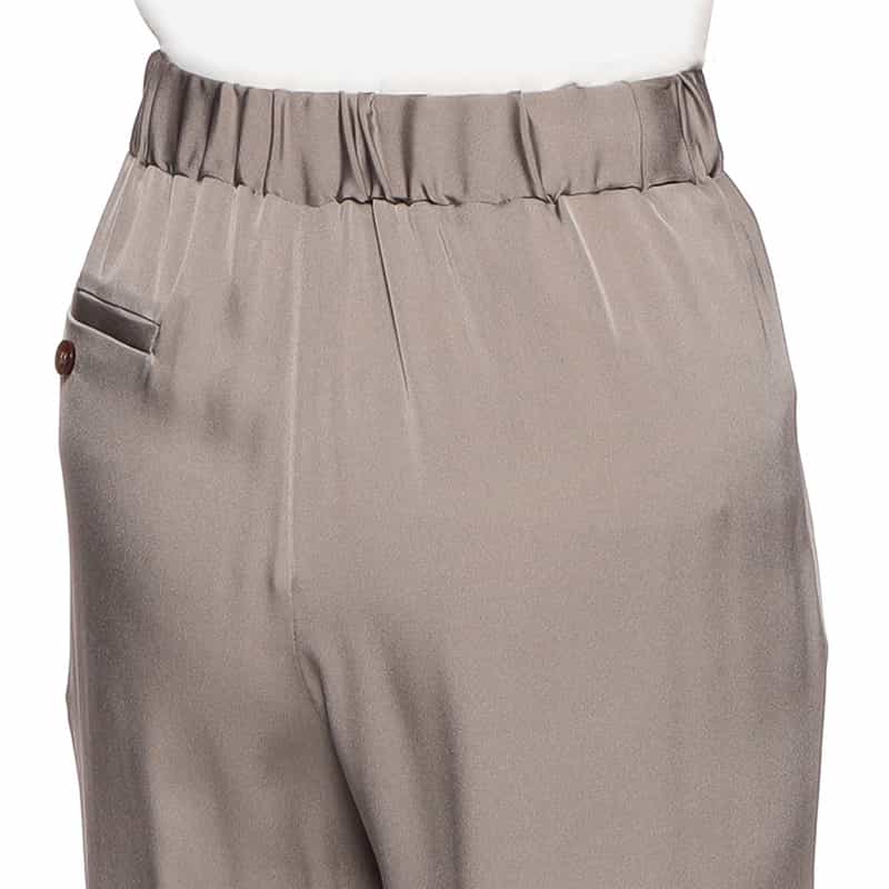 BARNEYS NEW YORK セットアップウォッシャブルシルクストレッチワイドパンツ LIGHT BROWN