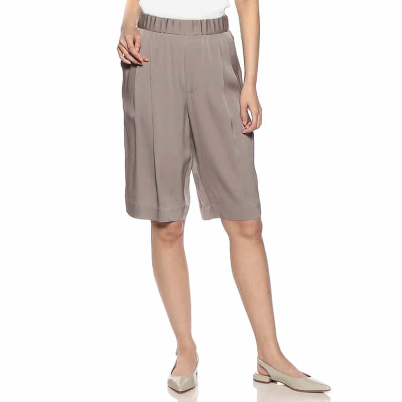 BARNEYS NEW YORK セットアップウォッシャブルシルクストレッチショートパンツ LIGHT BROWN