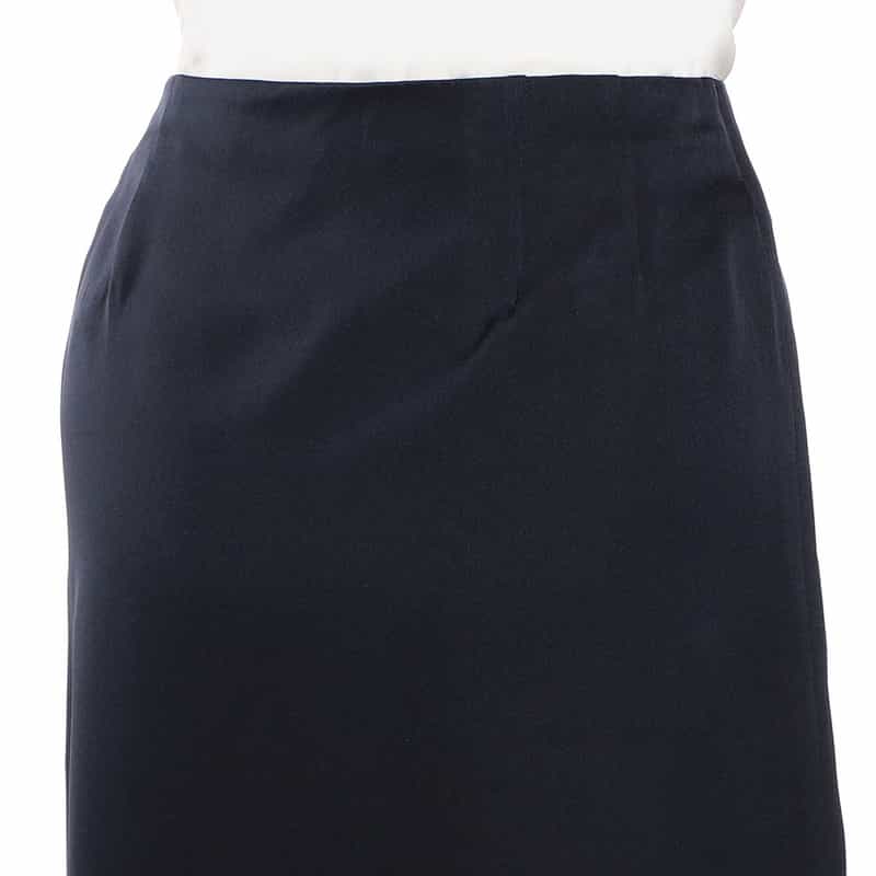 BARNEYS NEW YORK セットアップウォッシャブルシルクストレッチアシンメトリードレープスカート NAVY