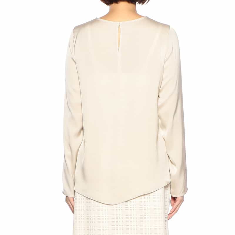 BARNEYS NEW YORK セットアップウォッシャブルシルクストレッチラウンドヘムプルオーバー BEIGE