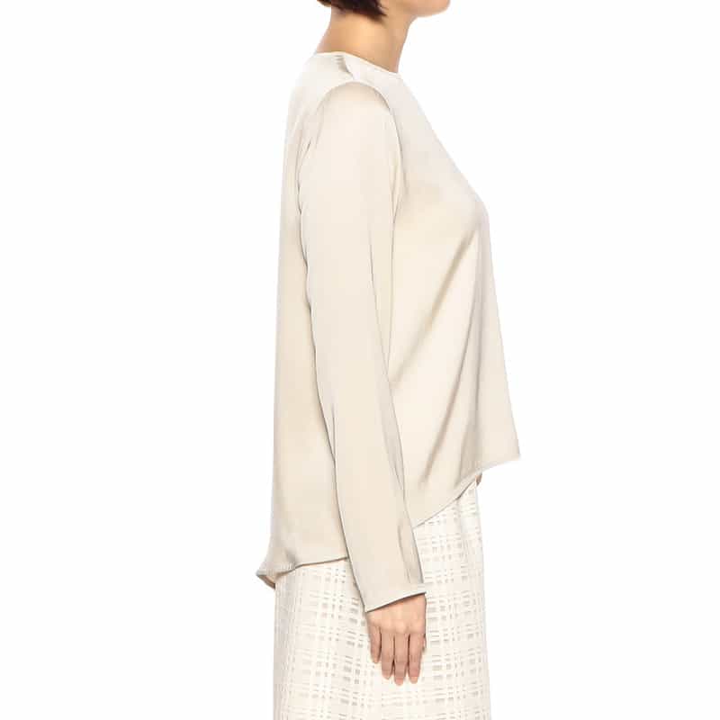 BARNEYS NEW YORK セットアップウォッシャブルシルクストレッチラウンドヘムプルオーバー BEIGE