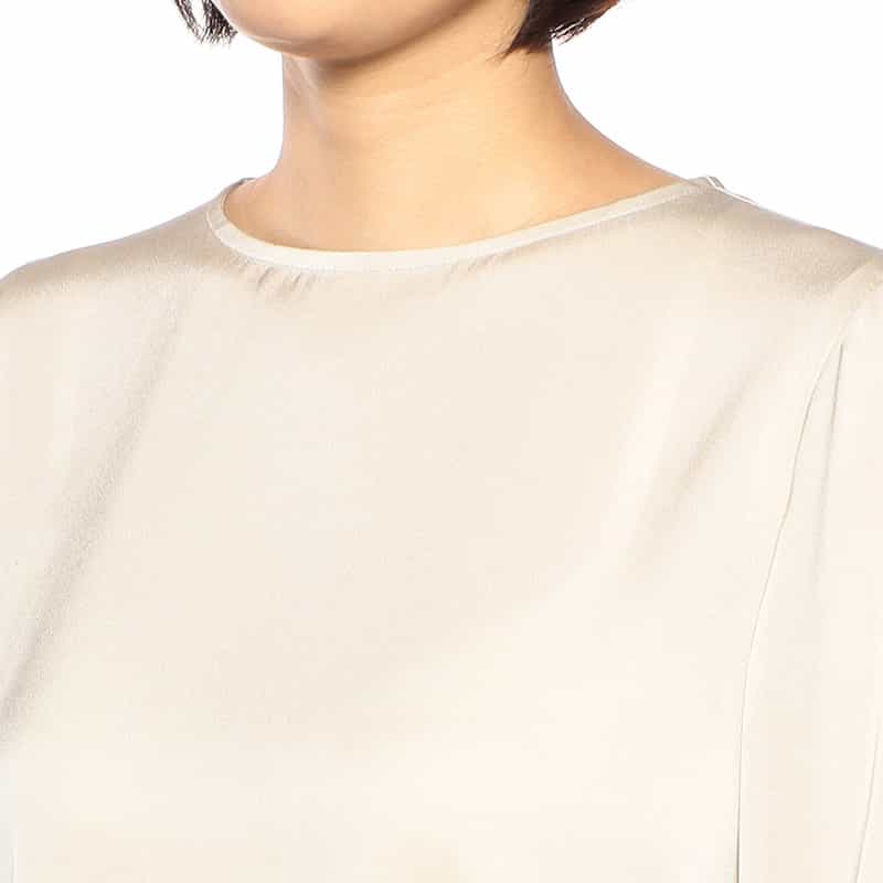BARNEYS NEW YORK セットアップウォッシャブルシルクストレッチラウンドヘムプルオーバー BEIGE