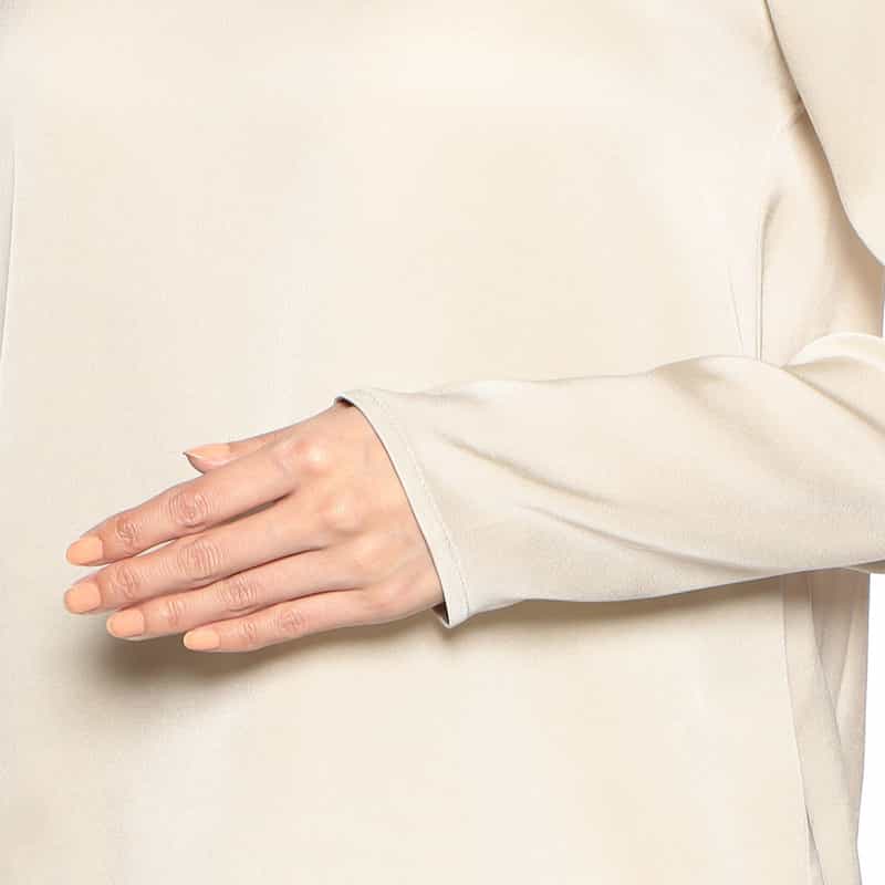 BARNEYS NEW YORK セットアップウォッシャブルシルクストレッチラウンドヘムプルオーバー BEIGE