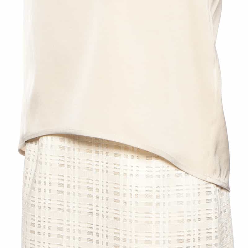 BARNEYS NEW YORK セットアップウォッシャブルシルクストレッチラウンドヘムプルオーバー BEIGE
