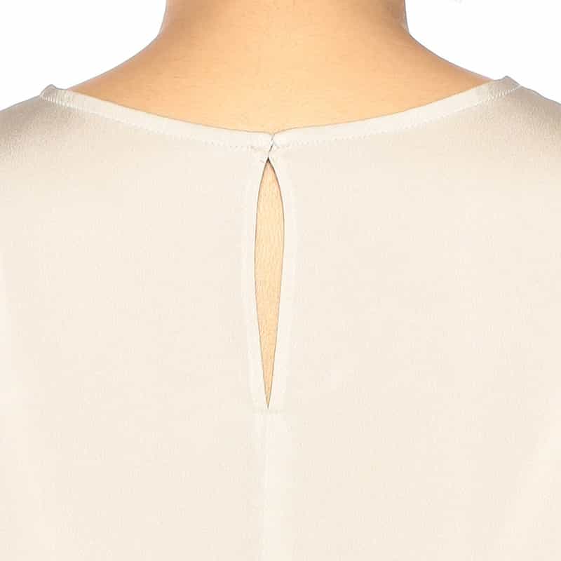 BARNEYS NEW YORK セットアップウォッシャブルシルクストレッチラウンドヘムプルオーバー BEIGE