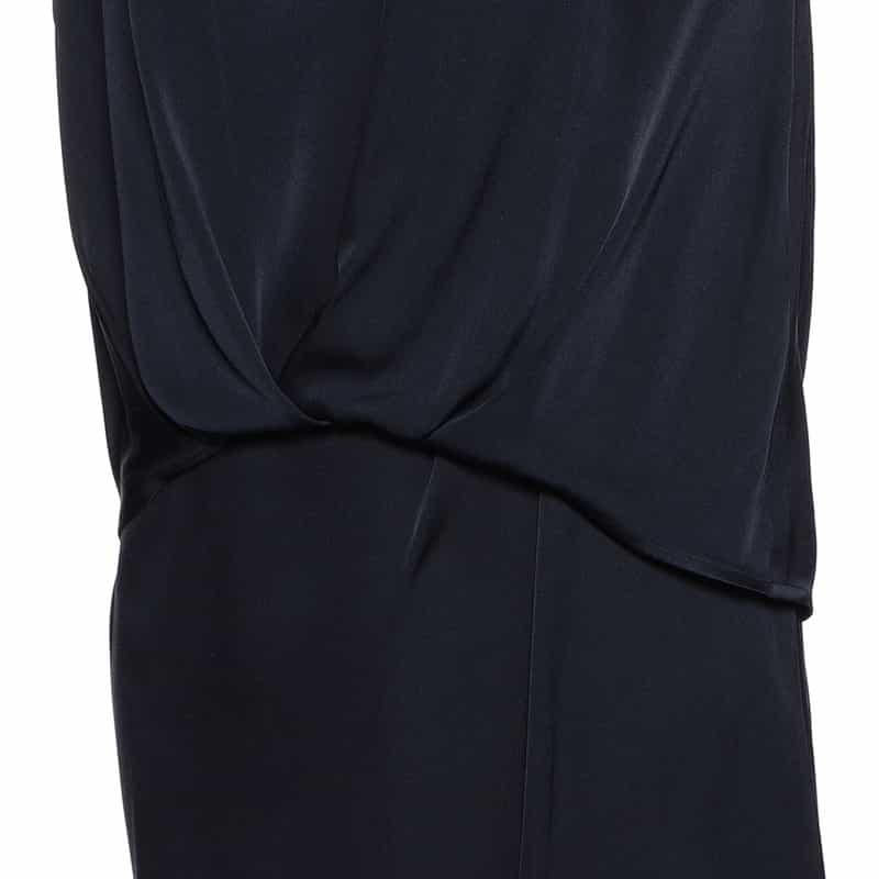 BARNEYS NEW YORK セットアップウォッシャブルシルクストレッチクルーネックプルオーバー NAVY