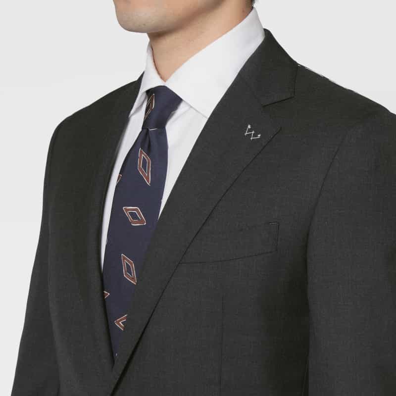 BARNEYS NEW YORK ウールトロピカル素材スーツ DARK GRAY