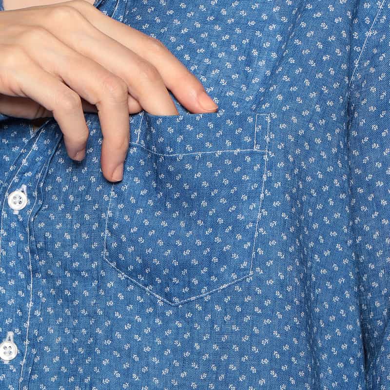 FRANK&EILEEN “EILEEN" リネンシャツ BLUE