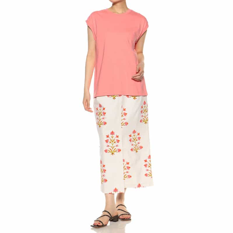 SZ BLOCKPRINTS フラワープリントタイトスカート PINK