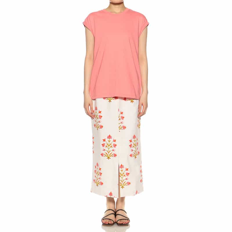 SZ BLOCKPRINTS フラワープリントタイトスカート PINK