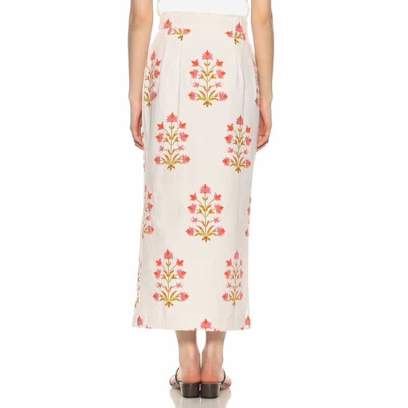 SZ BLOCKPRINTS フラワープリントタイトスカート PINK