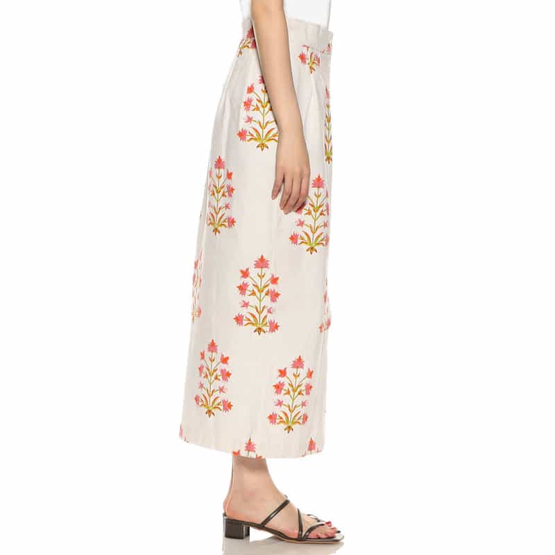 SZ BLOCKPRINTS フラワープリントタイトスカート PINK