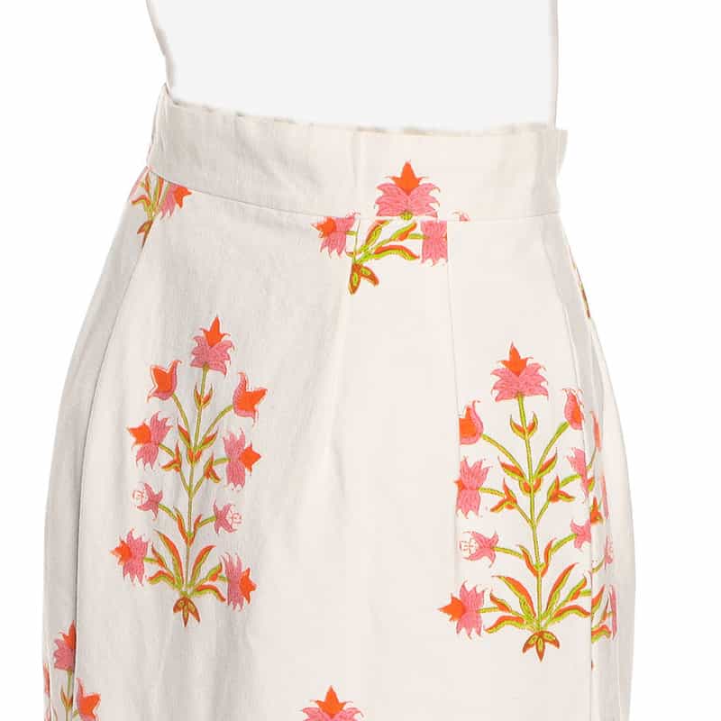 SZ BLOCKPRINTS フラワープリントタイトスカート PINK