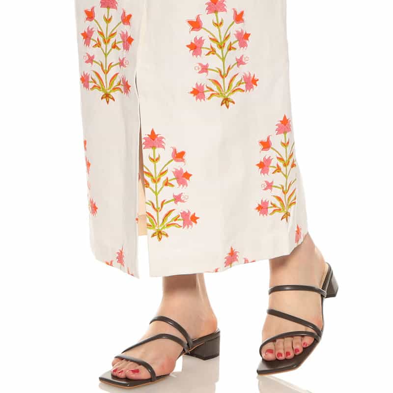 SZ BLOCKPRINTS フラワープリントタイトスカート PINK