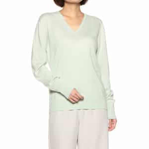 ウォッシャブルカシミヤシルクVネックニットプルオーバー