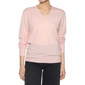 ウォッシャブルカシミヤシルクVネックニットプルオーバー