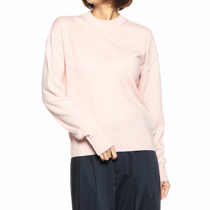 BARNEYS NEW YORK ウォッシャブルカシミヤシルクモックネックニットプルオーバー LIGHT PINK