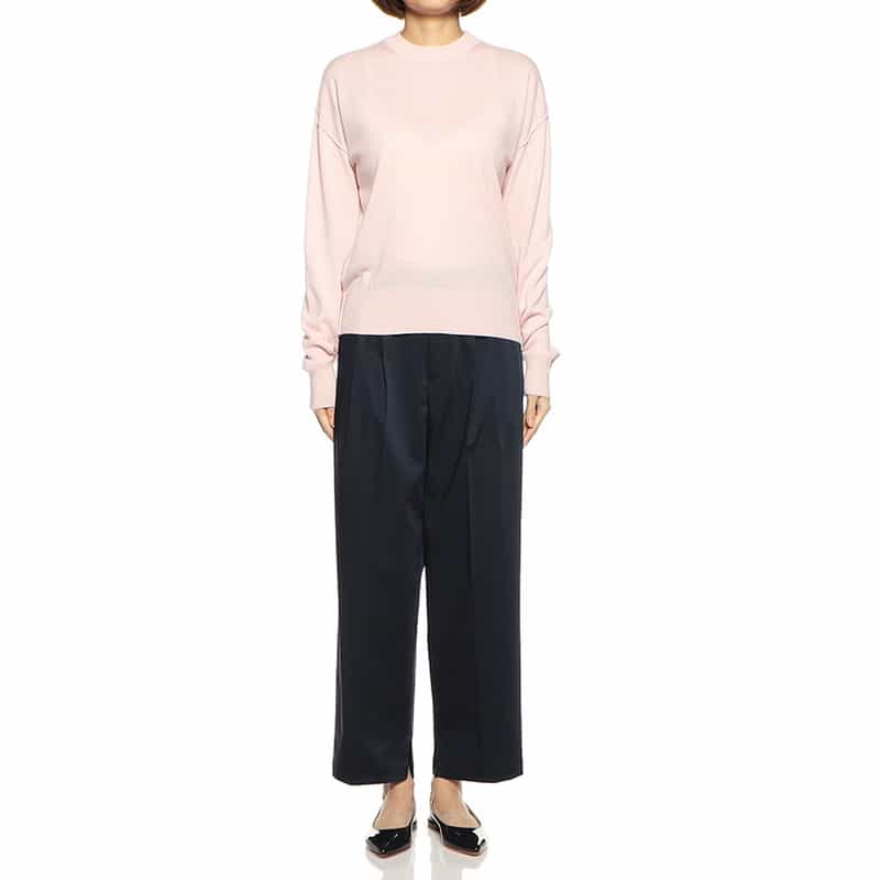 BARNEYS NEW YORK ウォッシャブルカシミヤシルクモックネックニットプルオーバー LIGHT PINK