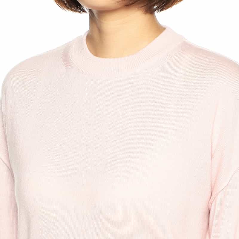 BARNEYS NEW YORK ウォッシャブルカシミヤシルクモックネックニットプルオーバー LIGHT PINK