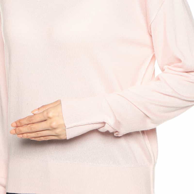BARNEYS NEW YORK ウォッシャブルカシミヤシルクモックネックニットプルオーバー LIGHT PINK
