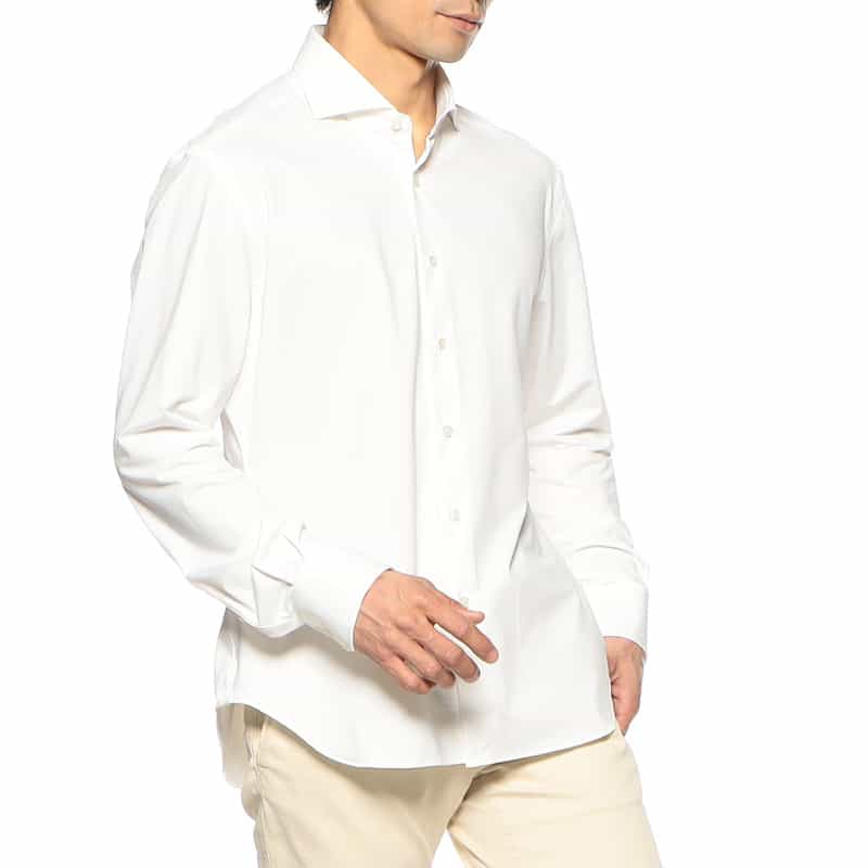 XACUS イージーケアソリッドシャツ WHITE