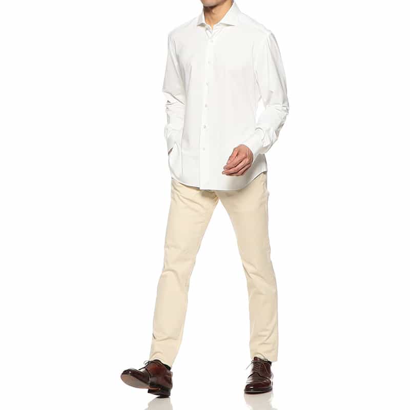 XACUS イージーケアソリッドシャツ WHITE