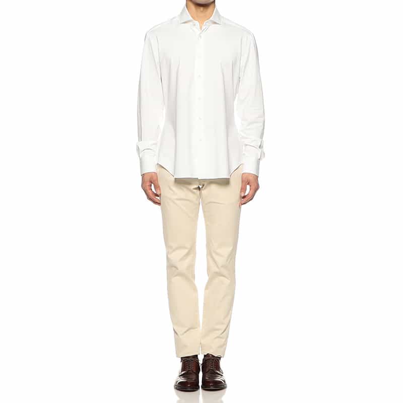 XACUS イージーケアソリッドシャツ WHITE