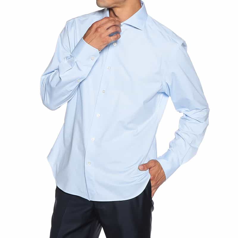 XACUS イージーケアソリッドシャツ LIGHT BLUE