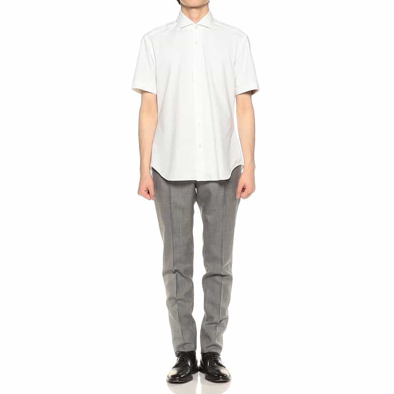 XACUS バーニーズ ニューヨーク限定ストレッチシャツ WHITE