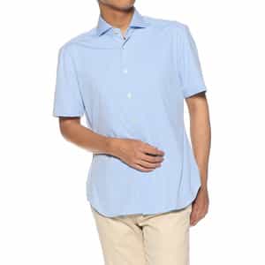 バーニーズ　ニューヨーク限定マイクロチェック柄ストレッチシャツ