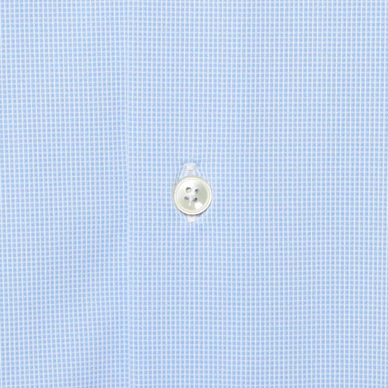 XACUS バーニーズ　ニューヨーク限定マイクロチェック柄ストレッチシャツ BLUE