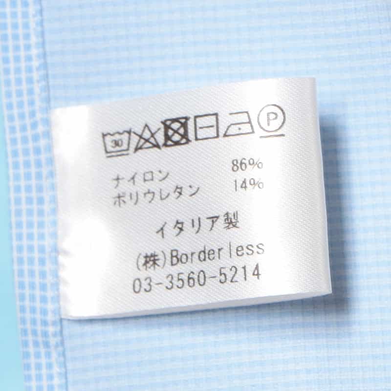 XACUS バーニーズ　ニューヨーク限定マイクロチェック柄ストレッチシャツ BLUE