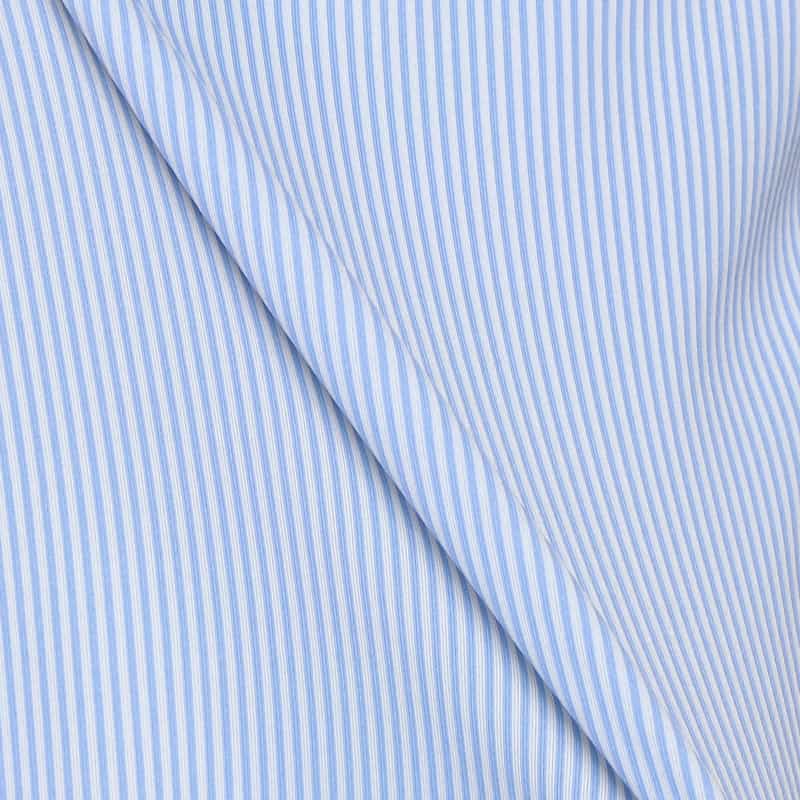 XACUS ストライププリントシャツ BLUE