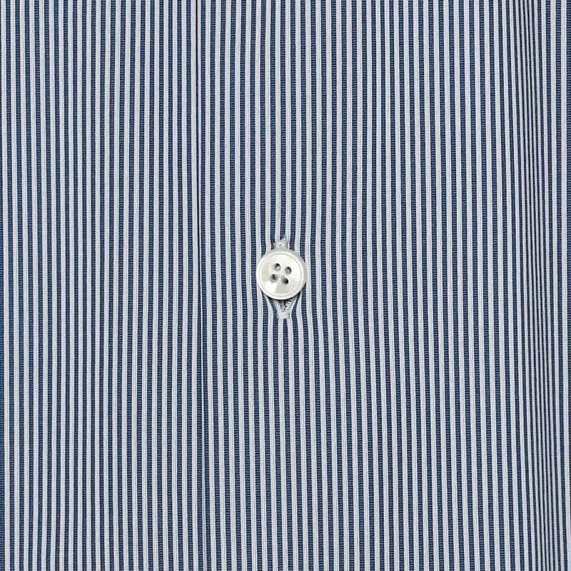 XACUS ストライププリントシャツ NAVY