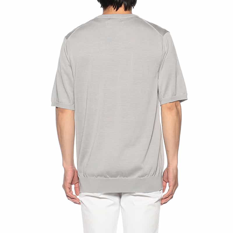 BARNEYS NEW YORK 海島綿クルーネックニットソー LIGHT GRAY