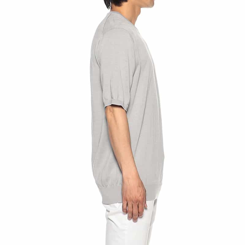 BARNEYS NEW YORK 海島綿クルーネックニットソー LIGHT GRAY