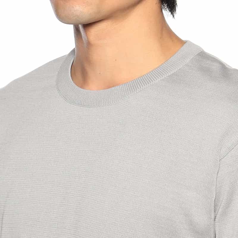 BARNEYS NEW YORK 海島綿クルーネックニットソー LIGHT GRAY
