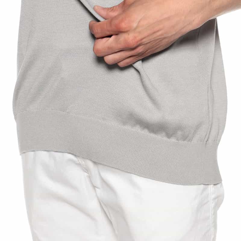 BARNEYS NEW YORK 海島綿クルーネックニットソー LIGHT GRAY