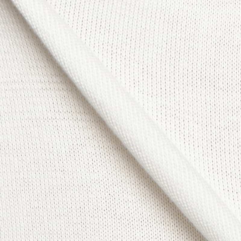 BARNEYS NEW YORK 海島綿半袖モックネックニットTシャツ WHITE